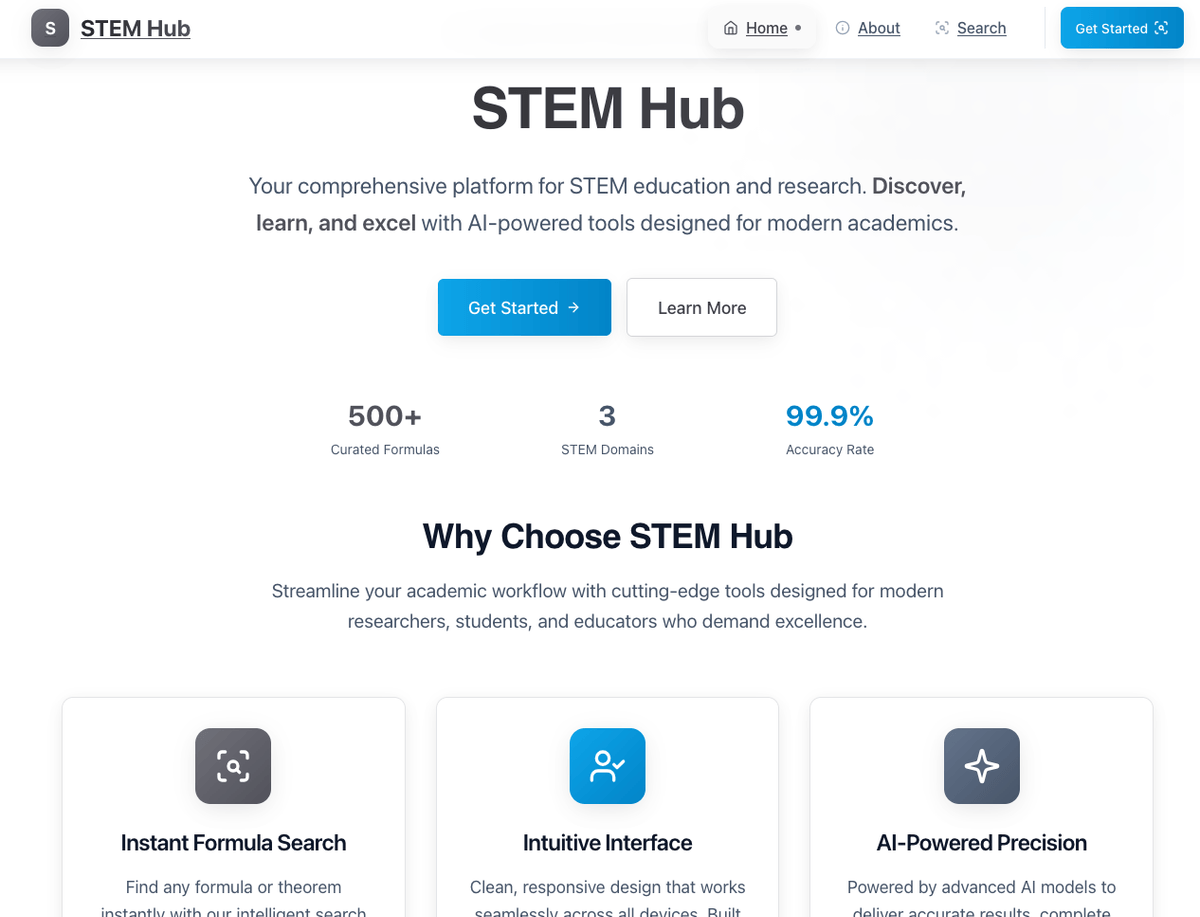 STEM Hub – AI-Powered Formula Search and LaTeX Generator preview