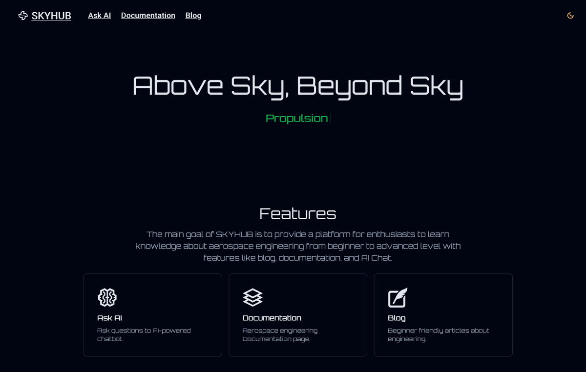 AI Chat integrated aerospace full-stack project preview